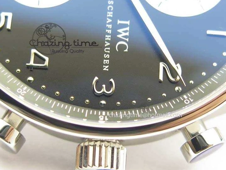 MIROTIME 0313 Modern Portuguese IW371404 ZF V3 1:1 Best Edition SS Black Dial On Black Leather Strap A 7267